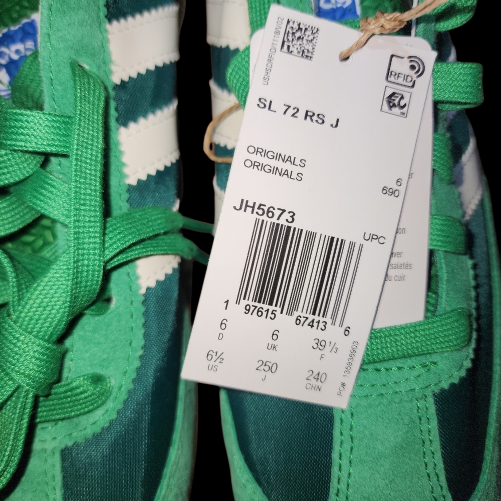 Unisex Adidas Green And White SL 72 RS Shoes - Picture 5 of 12